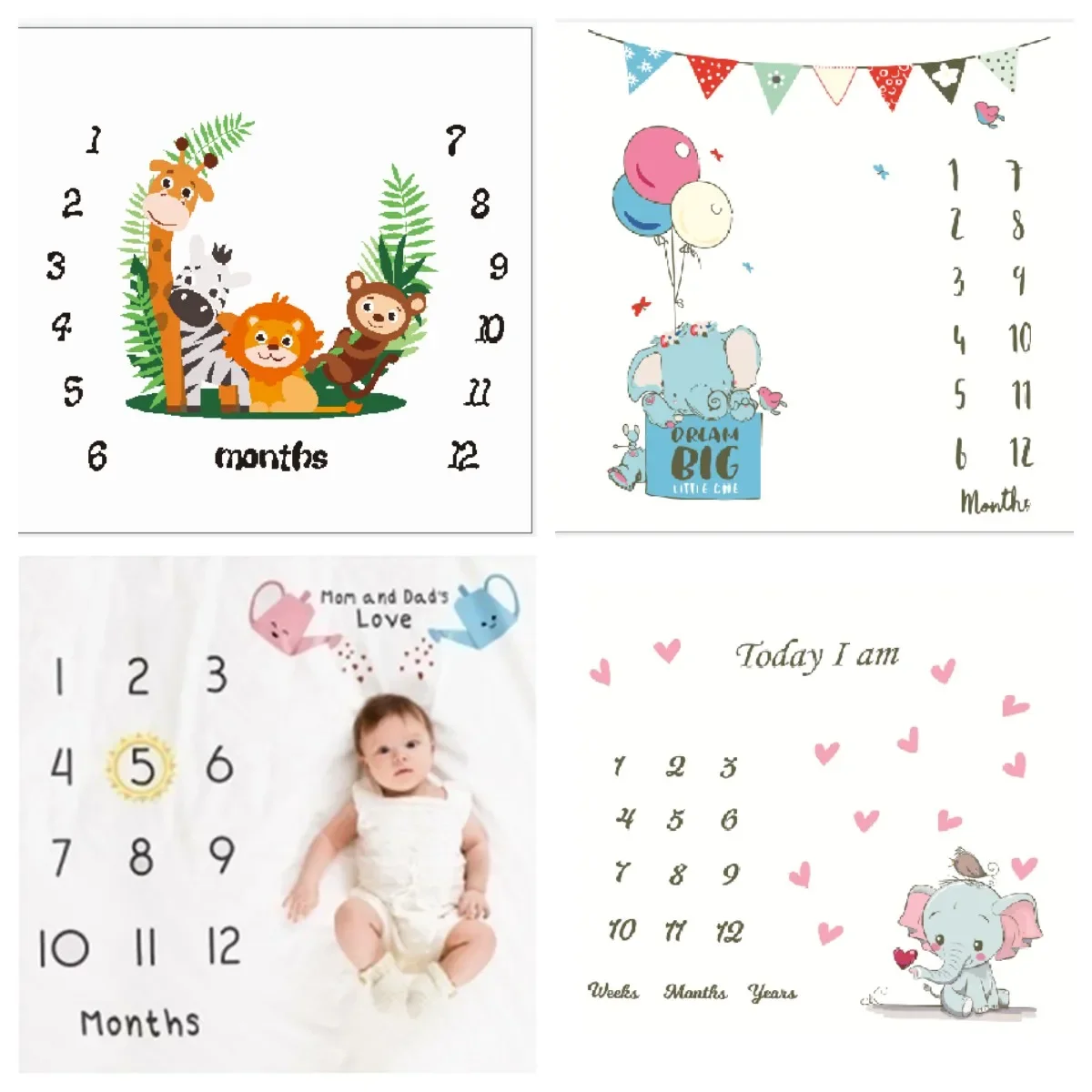 Photography Still Life - พื้นหลังผ้าห่ม Play Mat Baby Milestone Photo