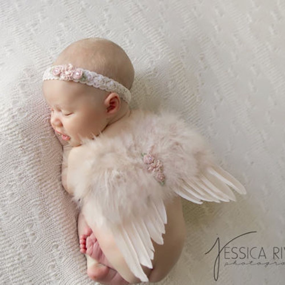 Photography Still Life - 2 ชิ้น/เซ็ตน่ารักทารกแรกเกิด Angel Feather ปีกเด็กผู้หญิง Rose
