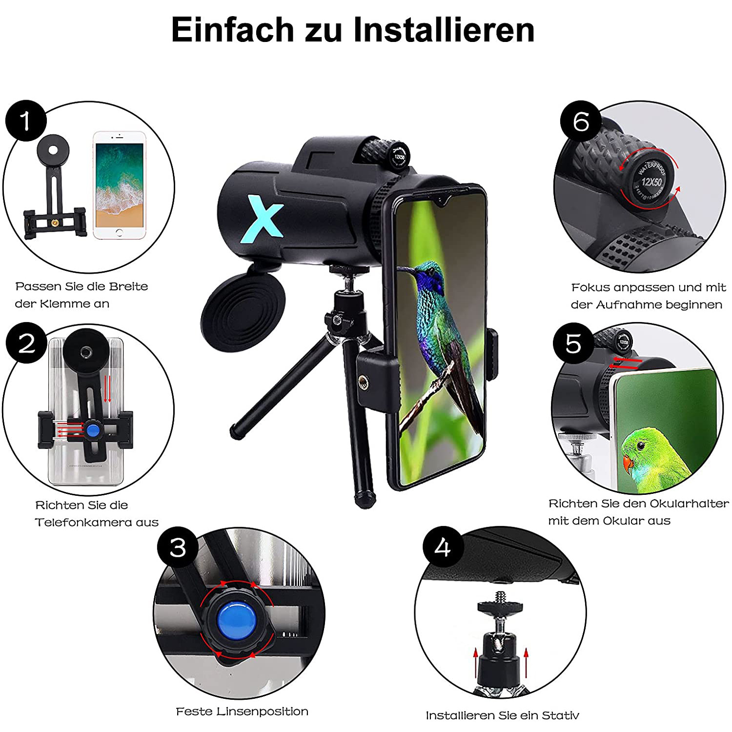 กล้องโทรทัศน์ขนาดเล็ก 12x50 กำ - Photography High Angle บทวิจารณ์และราคา